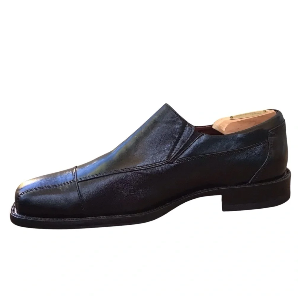 Johnston & Murphy Black Sheepskin Leather Loafers